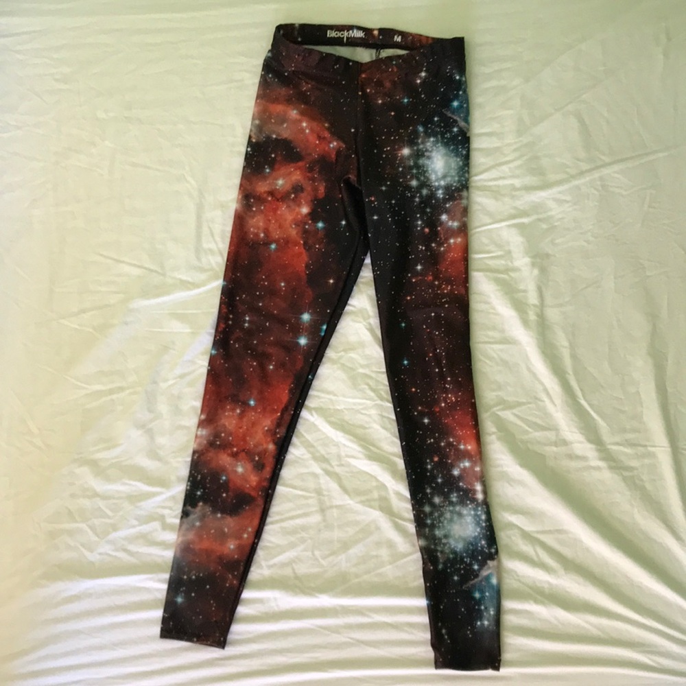 Black Milk Clothing Red Galaxy Leggings sz. M